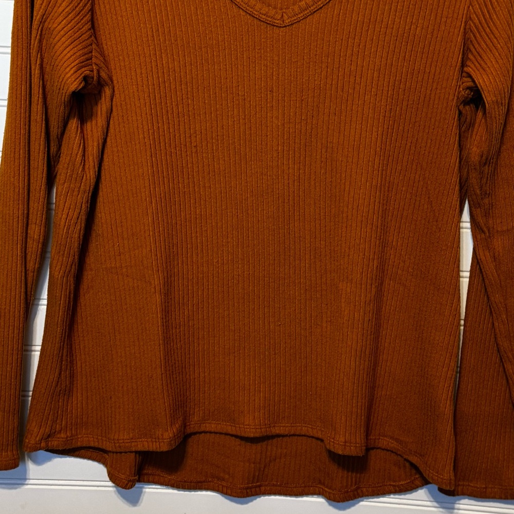 American Eagle Orange Ribbed Shirt Sz L - Picture 6 of 7